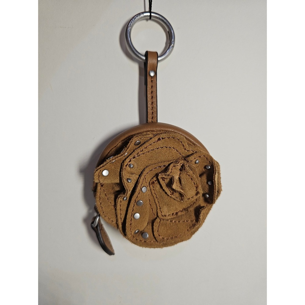 Vera Bradley's‎ Toasted Hazelnut Leather "Rosy Outlook" Bag Purse Charm Studded - Picture 2 of 6